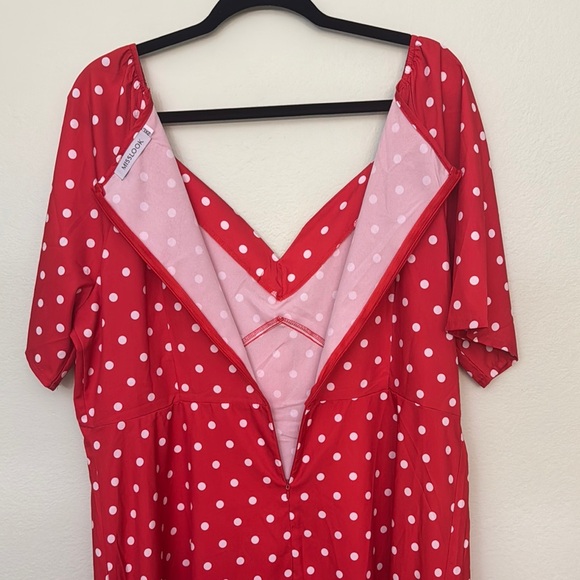 MISSLOOK 2XL Red Polka Dot Dress mini - Picture 8 of 9